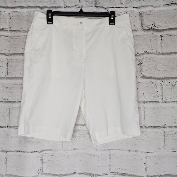 Nike Womens White High-Rise Dri-Fit Golf Tour Performance Bermuda Shorts Size 10 - Picture 2 of 10